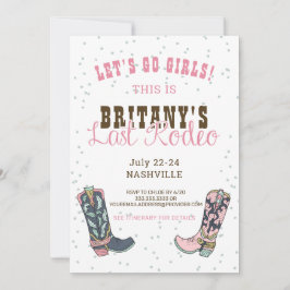 Last Rodeo Nashville Pink Cowgirl Bachelorette Einladung