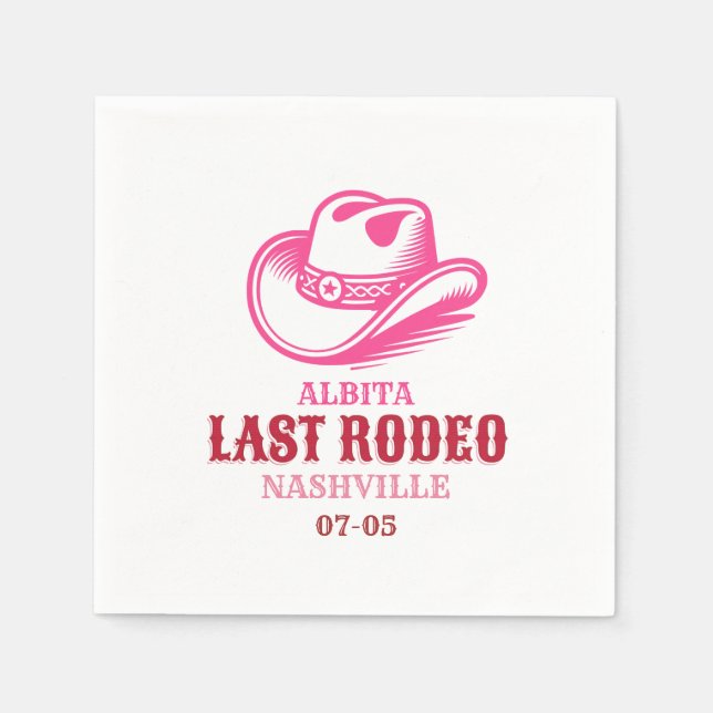 last rodeo pink cowgirl hat serviette (Vorderseite)