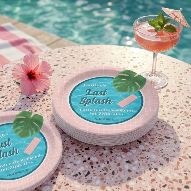 Last Splash Bachelorette Weekend Pool Party Pappteller (Von Creator hochgeladen)