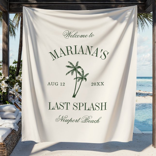 Last Splash Beach Palms Bachelorette Wandteppich (Von Creator hochgeladen)