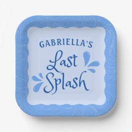 "Last Splash Beach Pool Blue Junggeselinnen-Abschi Pappteller