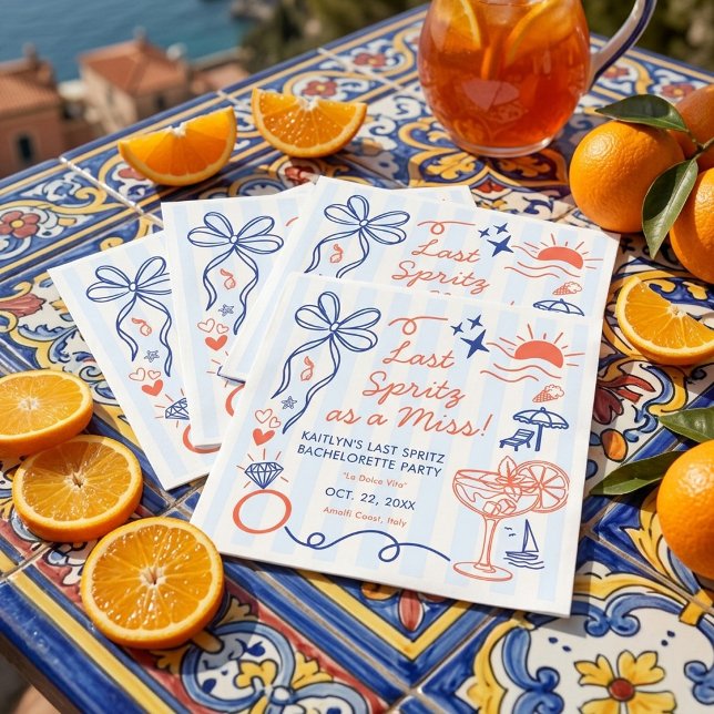 Last Spritz Amalfi Coast Bachelorette Party Serviette (Von Creator hochgeladen)