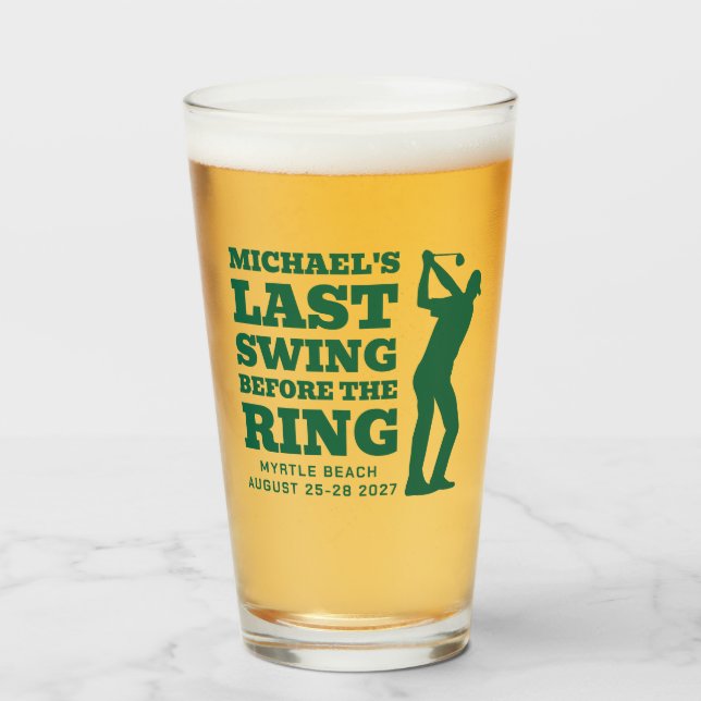 Last Swing Before the Ring Bachelor Shot Glass Glas (Vorne (Gefüllt))