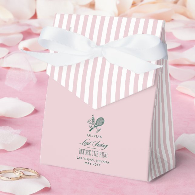 Last Swing Before the Ring pink green bachelorette Geschenkschachtel (Hochzeit)