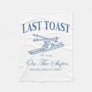 Last toast on the slopes bachelor skiing bridal fleecedecke