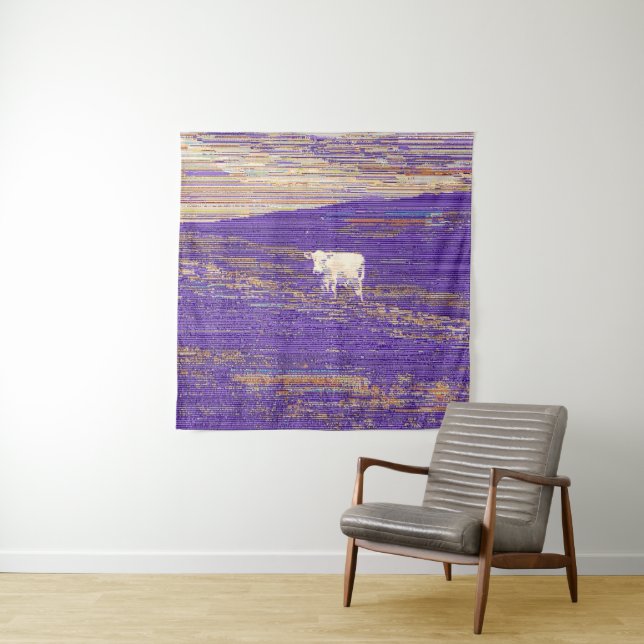 Last Transmission or Cow in a Field Wandteppich (Beispiel)