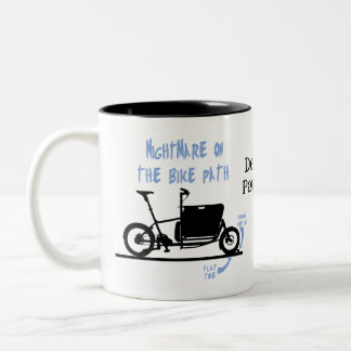 Lastenfahrrad Albtraum, Cargo e-bike nightmare Zweifarbige Tasse