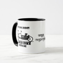 Lastenfahrrad, Cargo bike, Hund mit Name, Tasse