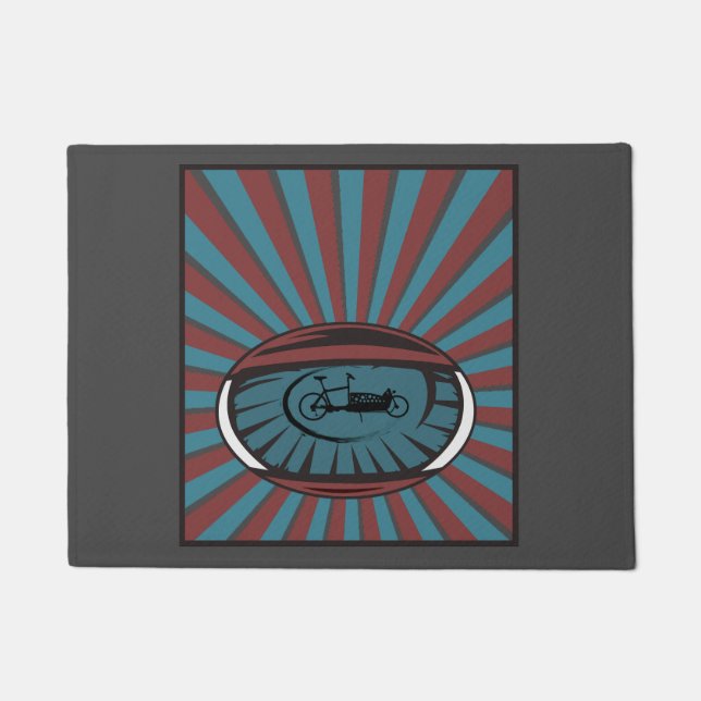 Lastenrad im Auge mit Strahlen Fußmatte (Vorderseite)