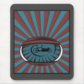 Lastenrad im Auge mit Strahlen Mousepad