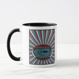 Lastenrad im Auge mit Strahlen Tasse