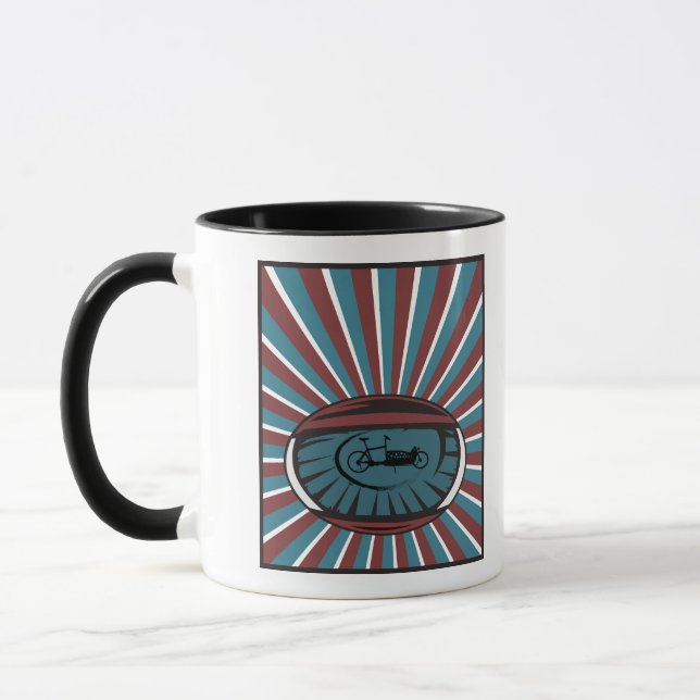 Lastenrad im Auge mit Strahlen Tasse (Links)