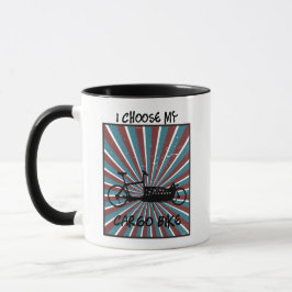 Lastenrad im Auge mit Strahlen und Spruch Tasse