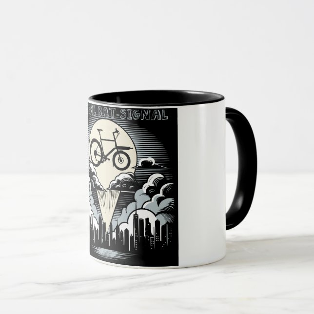 Lastenrad im Bat-Signal Style, Lastenfahrrad Tasse (VorderseiteRechts)