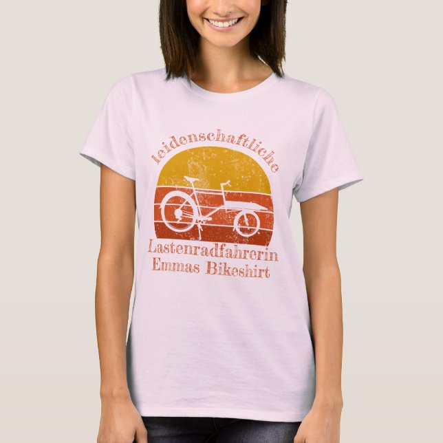 Lastenrad im Sonnenuntergang, Dein Name T-Shirt (Vorderseite)