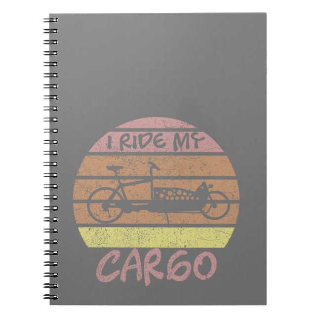 Lastenrad im Sonnenuntergang, Retro, Cargobike Notizblock (Vorderseite)