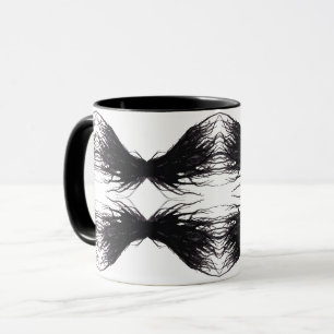 Laster Abstrakt Schwarze Flügel Alkohol-Tinten-Kun Tasse