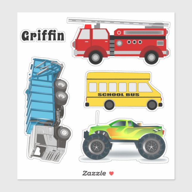 Lastkraftwagen Busboys Name Template Shaped Sticke Aufkleber (Blatt)