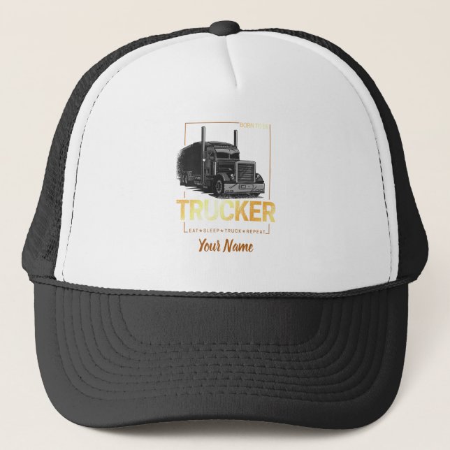Lastkraftwagen, der Geboren als Lastwagenfahrer Vi Truckerkappe (Vorderseite)