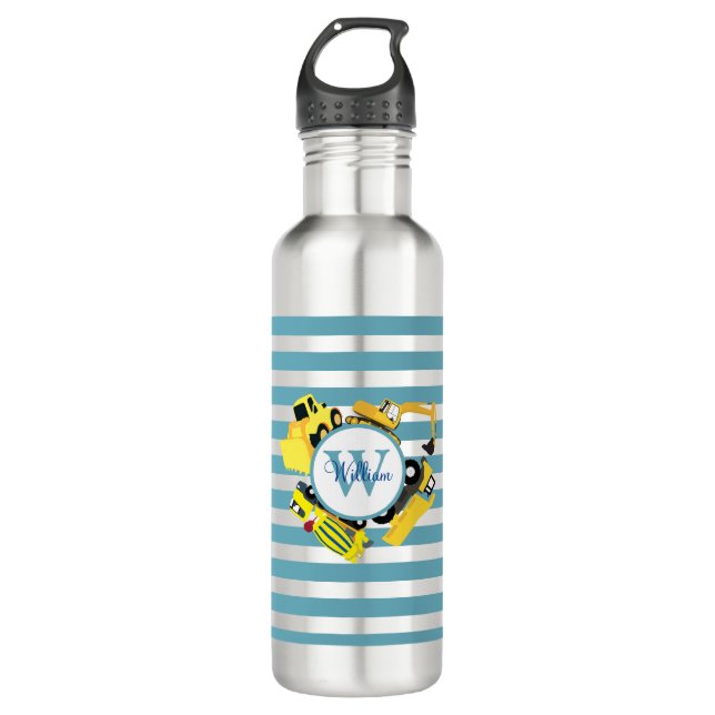 Lastkraftwagen mit Sonderbauart Blaustreifen Edelstahlflasche (Vorderseite)