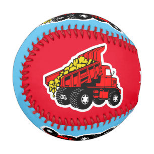 Lastkraftwagen rot   Name der Jungen personalisier Baseball