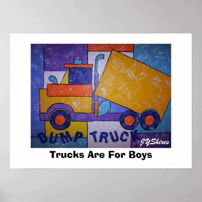 Lastkraftwagen sind für Jungen Poster (Vorne)