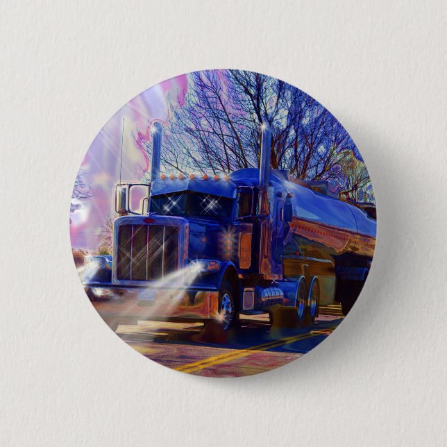 Lastkraftwagen Tanker Lkw Schwertransporte Geschen Button (Vorderseite)