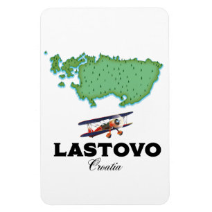 Lastovo Kroatien Karte Reiseplakat. Magnet