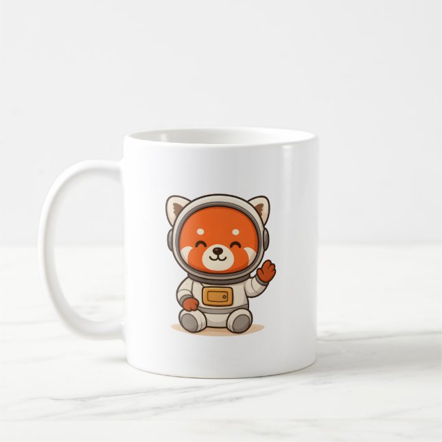 L'astronaute Red Panda Mugs | Boire de l'espace mi (Gauche)