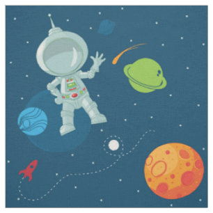 L'astronaute spatiale - Tissu Motif sans fil sur l