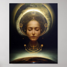 L'astronaute Surreal Science Fiction Art Poster