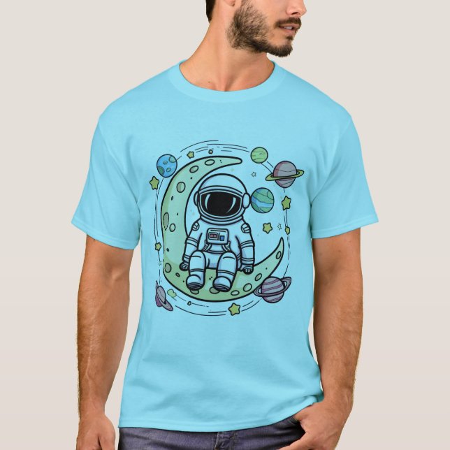 L'astronaute T-Shirt : Détendez-vous sur la Lune (Devant)