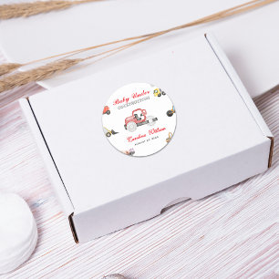 Lastwagen Baby im Bau Babydusche Runder Aufkleber