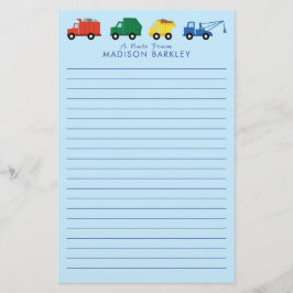 Lastwagen Baufahrzeuge Boys Niedliche Kinder Briefpapier