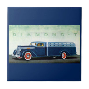 Lastwagen Diamond T blau 1937 Fliese