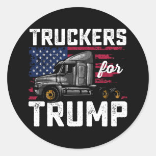 Lastwagen für die Präsidentschaftswahl von Trump V Runder Aufkleber