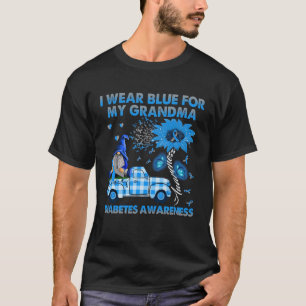 Lastwagen-Gnom Trägt Blau Für Oma Diabetes-Bewusst T-Shirt