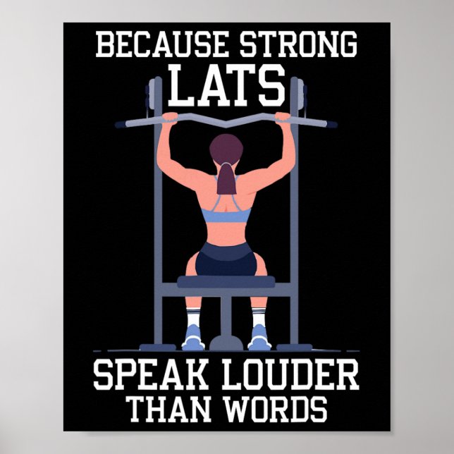 Lat Pulldown Bodybuilding Fitness Workout Poster (Vorne)