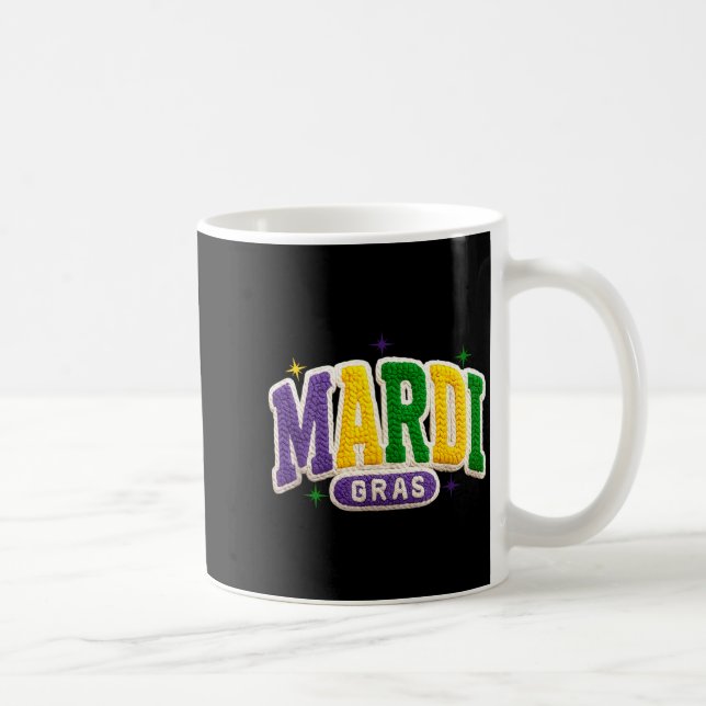 Latch Hook Mardi Gras Trendy Funny Gift Tee Men, W Kaffeetasse (Rechts)