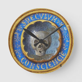 Late mittelalterlicher Manuskript-Skull Runde Wanduhr