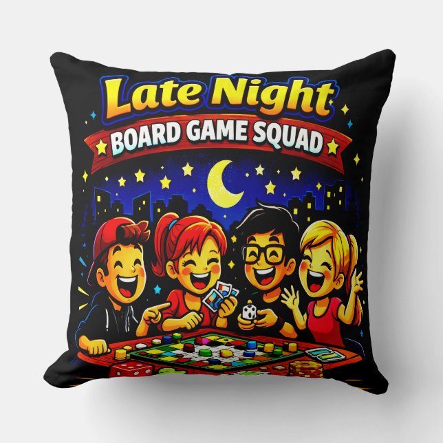 Late night board game squad  kissen (Vorderseite)