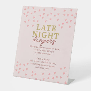 Late Night Diaper Little Sweetheart Girl Herzen Sockelschild
