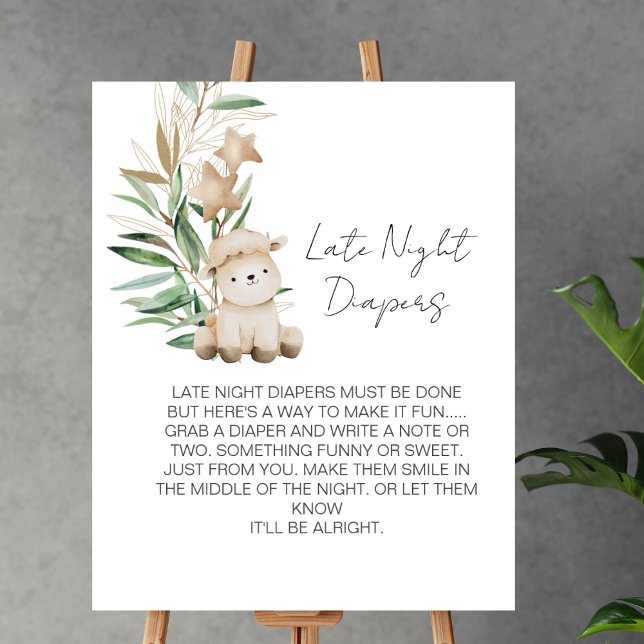 Late Night Diaper Spiel Sweet Little Lamb Grüne Poster (Von Creator hochgeladen)