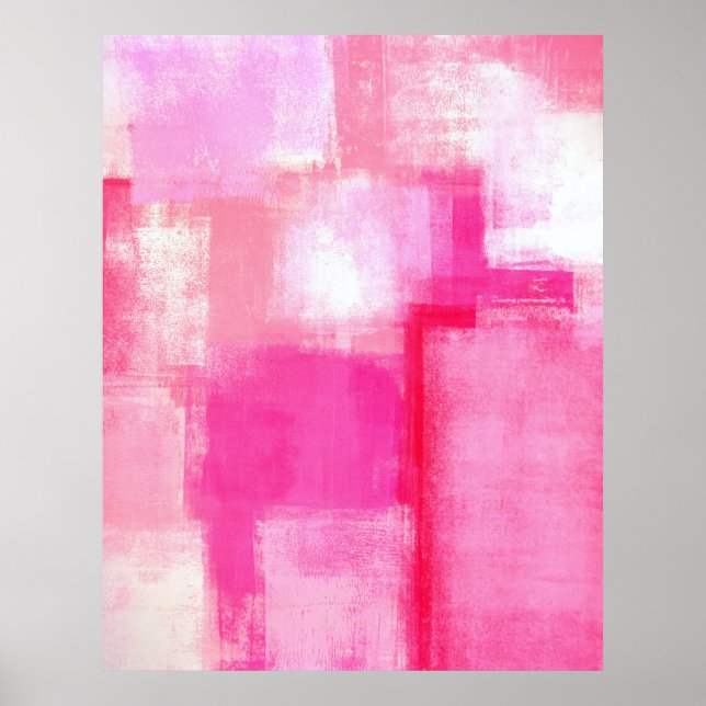 "Late" Pink Abstrakt Art Poster drucken (Vorne)