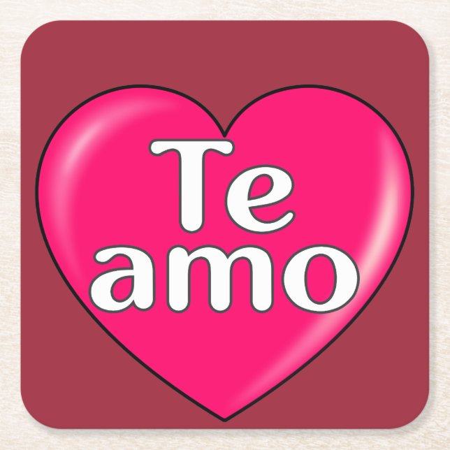 Latein - I Liebe Sie Rechteckiger Pappuntersetzer (Vorderseite)