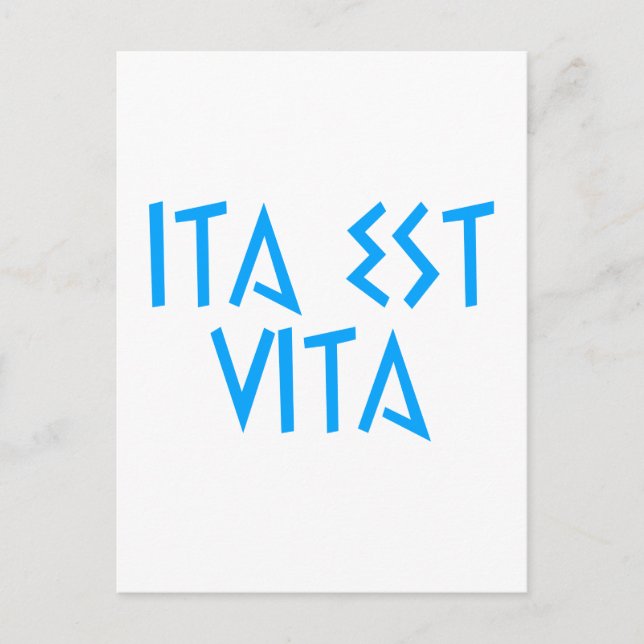 Latein ita est vita postkarte (Vorderseite)