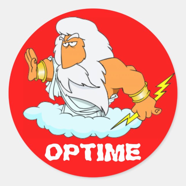 Latein: Optime! Runder Aufkleber (Vorderseite)