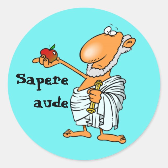 Latein: Sapere aude Runder Aufkleber (Vorderseite)