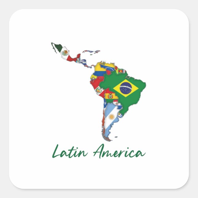 Lateinamerika Quadratischer Aufkleber (Vorderseite)
