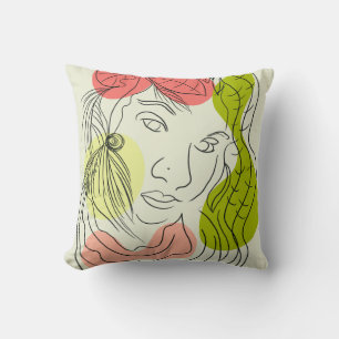 Lateinamerikanische Frau Kunst Formen Floral Kissen